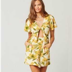 L*Space Yellow and Green Floral Dress